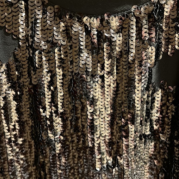 Express NWT Women’s Size Small Black Sequin Dress Blouse - Picture 3 of 3